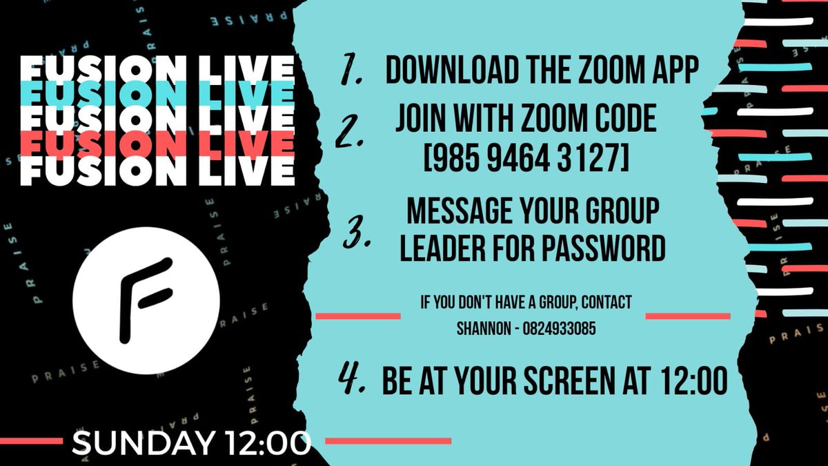 This Sunday is FUSION LIVE!!
🔥🔥🔥 
CHECK YOU THERE!