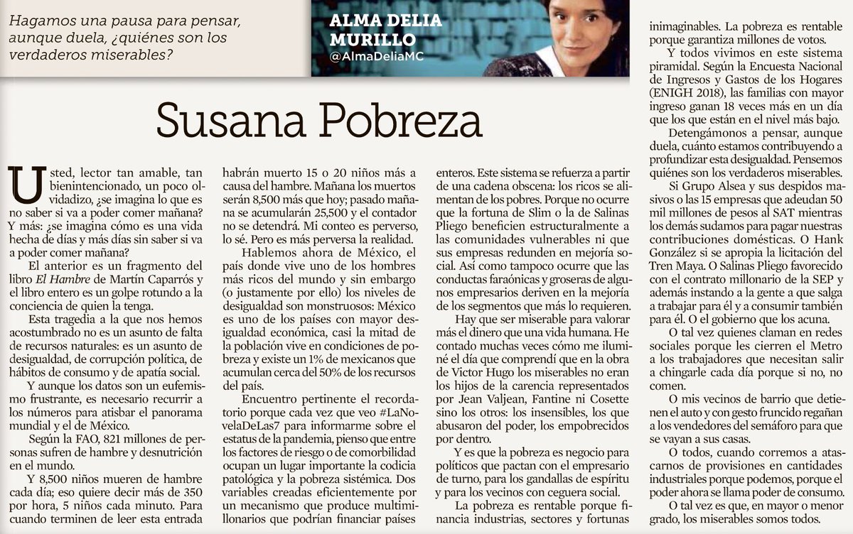 AlmaDeliaMC's tweet photo. Susana Pobreza y Los Miserables, un cuento que se llame. https://t.co/ri33om4pA3