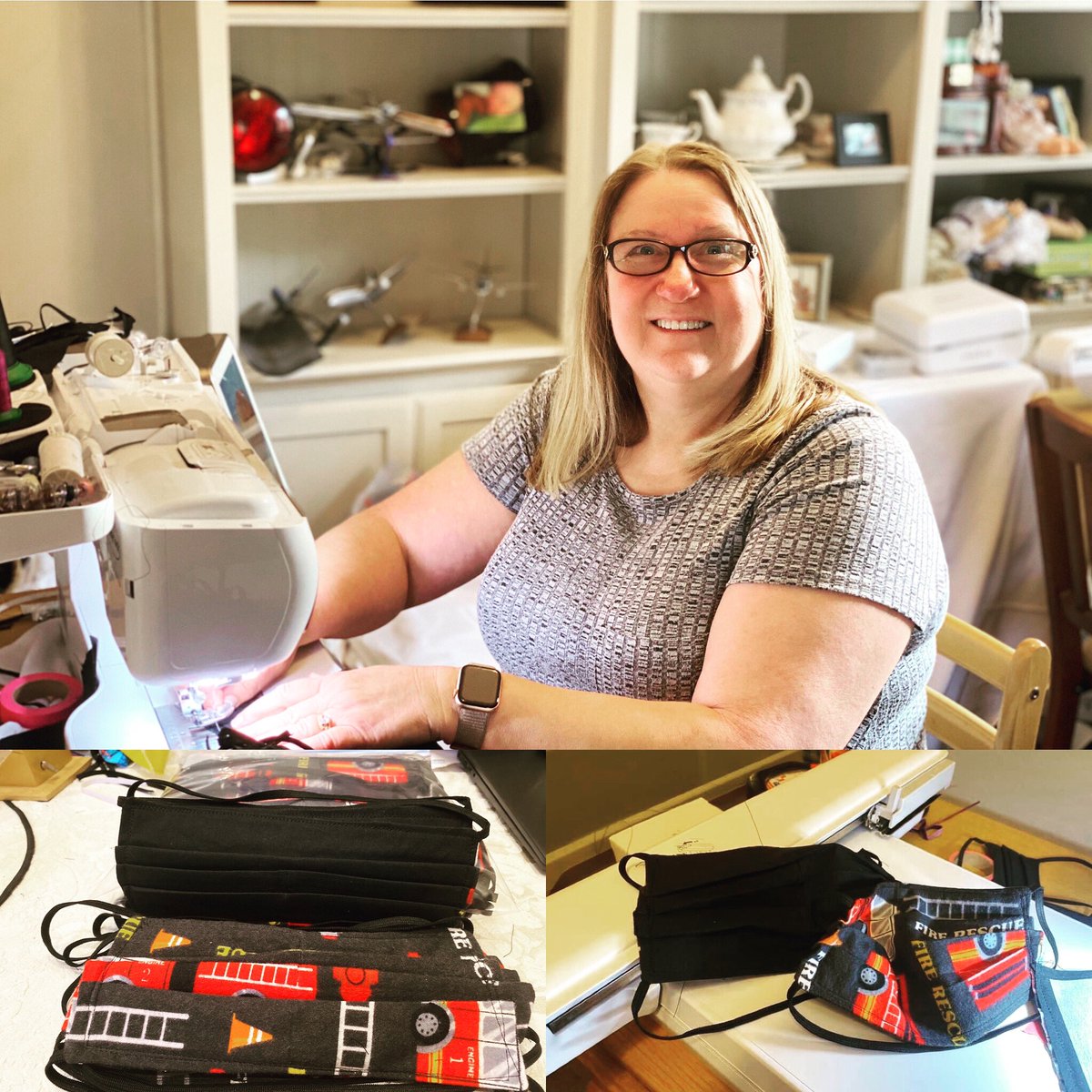 SFFFLocal798's tweet photo. A huge, heartfelt thank you to Brenda Leavy who made hundreds of masks for our #SFFD paramedics and EMTs and firefighters. Handmade in her home, for the men and women who are on the frontline of patient care here in #SF. #THANKYOU #Covid_19 https://t.co/of6SUkytlR