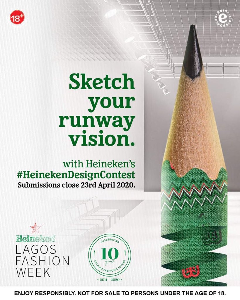 DrayConcepts's tweet photo. Share a mood board and 3 sketches that best depicts the theme βAfrica Shaping Fashions Futureβ on Instagram with the official hashtag #HeinekenDesignContest and stand the chance to have these designs featured at the #HLFW in October 2020.
Cc @alexlawal_ @Heineken https://t.co/FPGqf7obkv