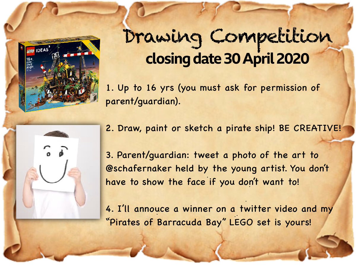 Schafernaker's tweet photo. 🎨How about a little art competition for kids! I built this brand new BIG #LEGO set ➡️ #StayHomeSaveLives. Once social distancing restrictions ease, I’ll send it off to the winner as soon as I can. Have a look at the rules! End date April 30th, ages up to 16. Good luck! https://t.co/z6COmidr4B