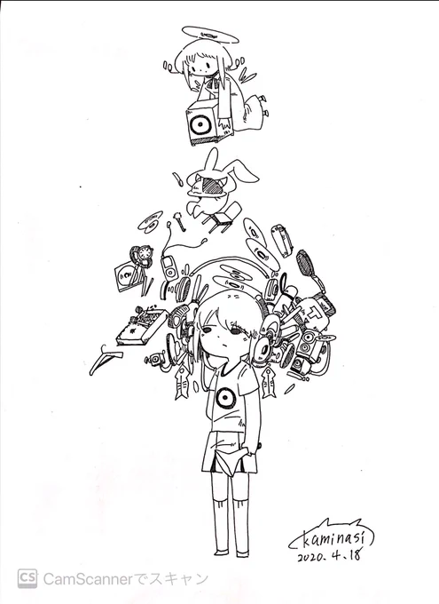 「Music」
#ペン画を流してペン画民を増やそう 
#絵描きさんと繋がりたい 