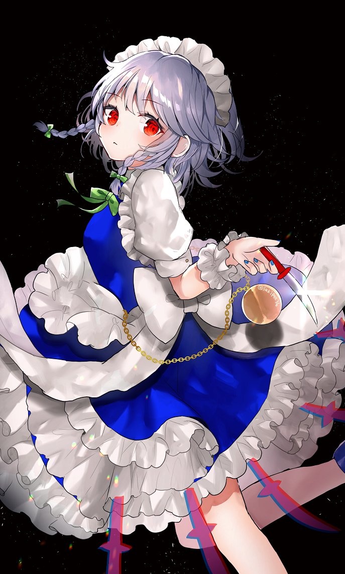 十六夜咲夜 「ルヒカさん(@franruhika)とインコちゃん( @satentosakan」|咲崎さきp🦄🦛@春季例大祭え41abのイラスト