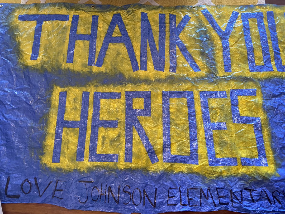 Johnson thanks our hospital heroes! This giant tarp sign is hanging on the Floyd hospital parking deck overlooking Turner McCall. <a href="/FloydCoSchools/">Floyd County Schools</a> <a href="/JohnsonWildcats/">Johnson Elementary School</a>