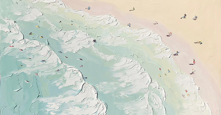itsnicethat's tweet photo. Let your mind float off into Sally West's tranquil beach scenes > https://t.co/cZ2SGIRJWn https://t.co/1Al78RYD1I