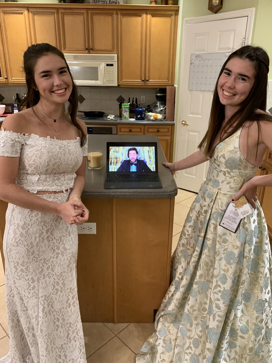SandyDeMauro's tweet photo. Thank you @johnkrasinski and @somegoodnews for helping to make my daughters’ senior prom a fun memory! #SomeGoodNews https://t.co/yTIu2oHp9r