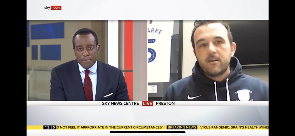 bootthevirus's tweet photo. Today’s interview with @SkyNews 📺 Please help us to help the NHS by spreading the word about our Boot The Virus campaign 💙🙏 #NHS #bootthevirus #BHAFC #LFC #MUFC #SaintsFC #BCFC #Fulhamfc   #readingfc #QPR #SCFC #Skyblues #Pompey #Gills #RUFC #CTFC #officalgtfc #NTFC #NTFC https://t.co/QHJ2swO5Gj