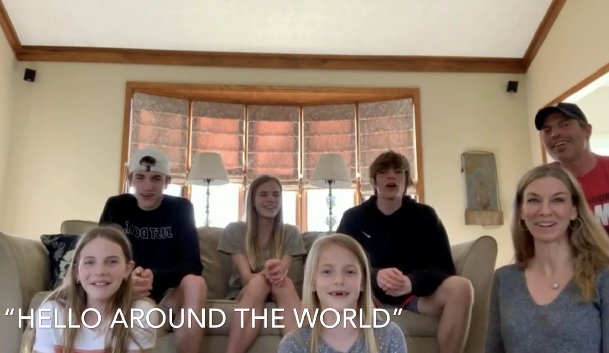 EllsworthMusic's tweet photo. Along with #FamilyFriday, it’s #SingingSaturday! Remote lesson for 1st/2nd grade: learn this song, with an extension to teach it to their families &amp; send me a video. Enjoy this brief &amp; joyful compilation of #WeAreHudson families singing together! https://t.co/douyVJomWQ🎶👏#MIOHM https://t.co/Fa9RMrcd6t