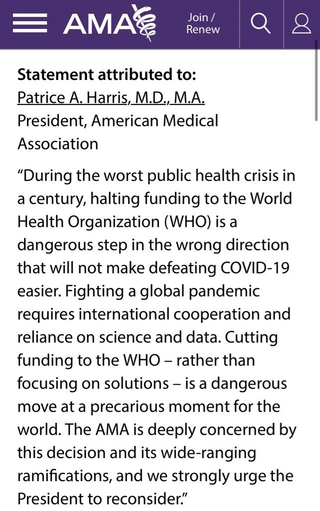 eaflynn77's tweet photo. @charliekirk11 @realDonaldTrump Do you remember this absurd tweet by @realDonaldTrump after the WHO’s tweet, @charliekirk11? You all embody the definition of hypocrisy...The @AmerMedicalAssn, the largest organization of U.S. medical professionals, stated halting  WHO funding during a pandemic is unthinkable... https://t.co/4aqfMcjkk1