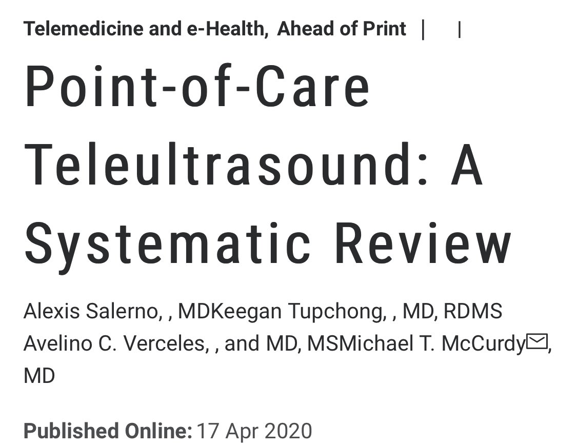 cmorcilloserra's tweet photo. #Telemedicine and point-of-care ultrasound have merged to create real-time #teleultrasound: the transmission of bedside ultrasound images with direct feedback from an expert, that allows for rapid access to diagnostic imaging. #eHealth https://t.co/xfxfMwrpIU https://t.co/cVWJNZfRoV