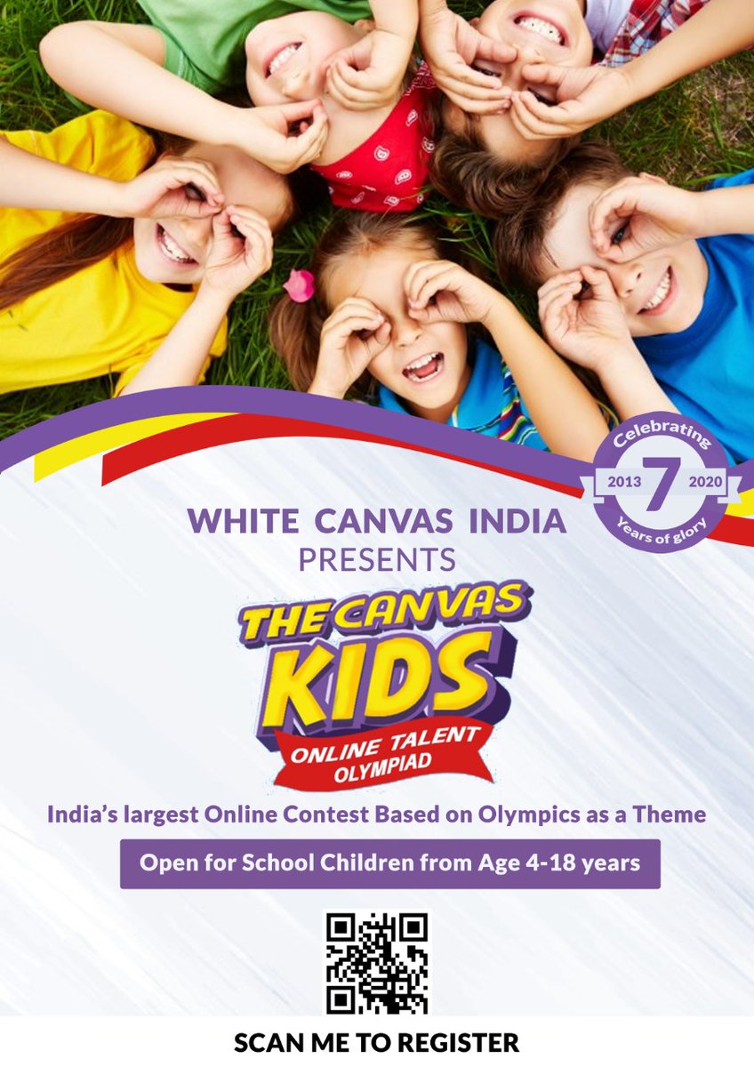 WC_RandR's tweet photo. #enjoylockdown
#stayhomestasafe
#rightandrelevant
#whitecanvasindia
Welcome to Canvas Kids Online Talent Olympiad- inspired by the largest and oldest sporting event of all times- The Olympics.
Participate online from home. Register- https://t.co/IG9B1tXuIl https://t.co/jEZUsylMfh