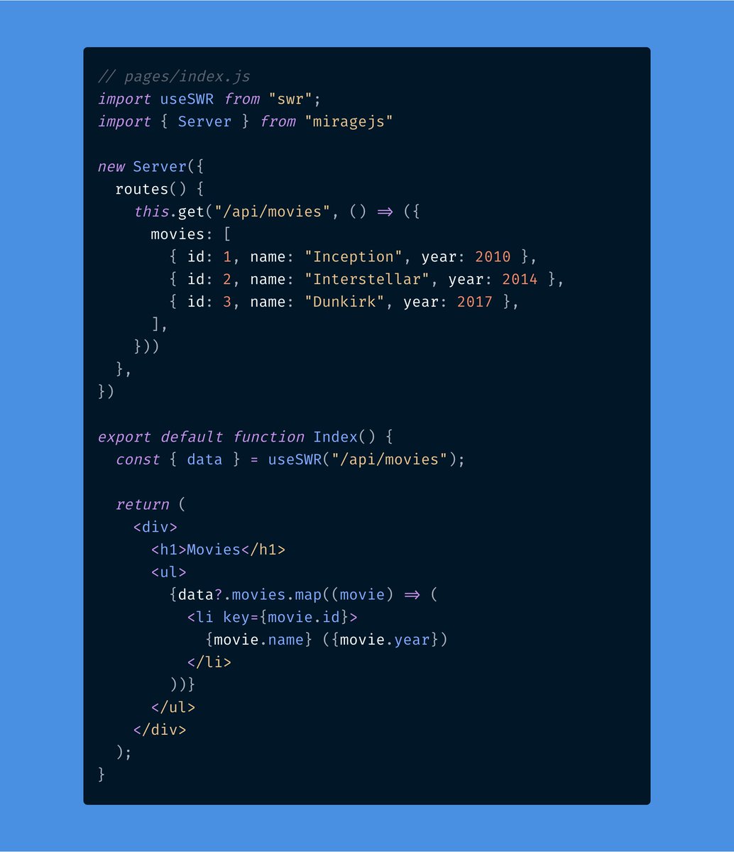 Mirage now works out-of-the-box with Next.js!

Mock out your client-side API requests with ease 👉

miragejs.com/quickstarts/ne…
