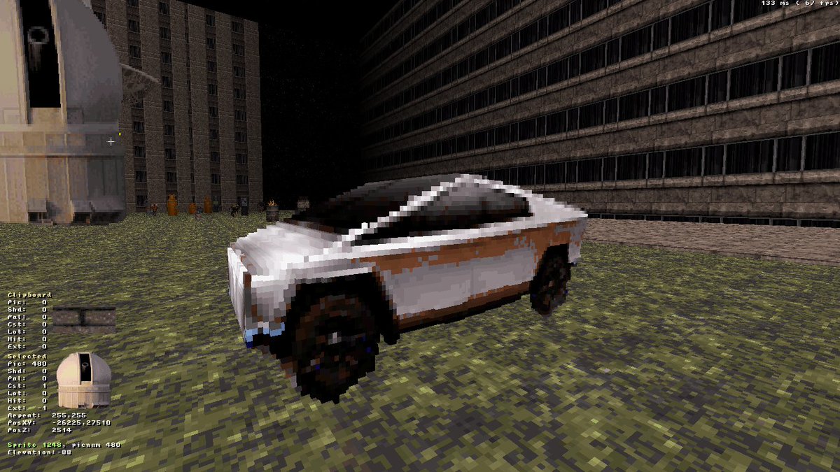 duke_unreal's tweet photo. An a improvement on the #CyberTruck of #Tesla 3D model/Voxel to #DukeNukem #3D. #BuildEngine #Voxel
#slab6 #Poly2Vox - Softwares by: Ken Silverman.
#3DRealms
This poly and voxel modeled by me. https://t.co/qB7ozEqmaZ