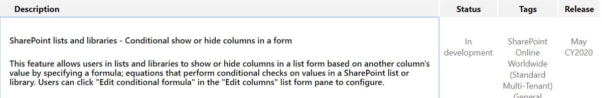 My favorite updates to the #SharePoint roadmap this week!
1. Schedule publishing of pages and news! (April 2020)
2. Configure header, footer, body of list/library form (Q3 2020)
3. Conditional columns!! (May 2020)
😊😊😊