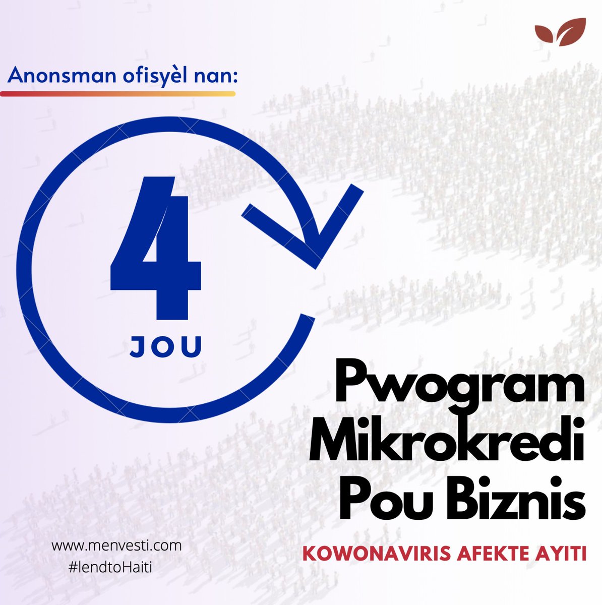 MEnvesti's tweet photo. 🗓️Jour J-4
.
.
.
 #lendtoHaiti 💵🇭🇹
#MEnvesti https://t.co/styHqGpBEe