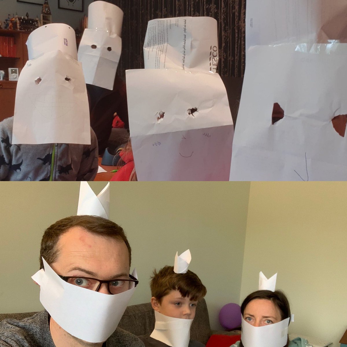 TheBarronDotNet's tweet photo. .@RemoteStukeley make hats and masks with #severral sheets of paper in 8 minutes... #slappydwarf?! @mdwalsh @Charklie https://t.co/GoaEUsXtDF