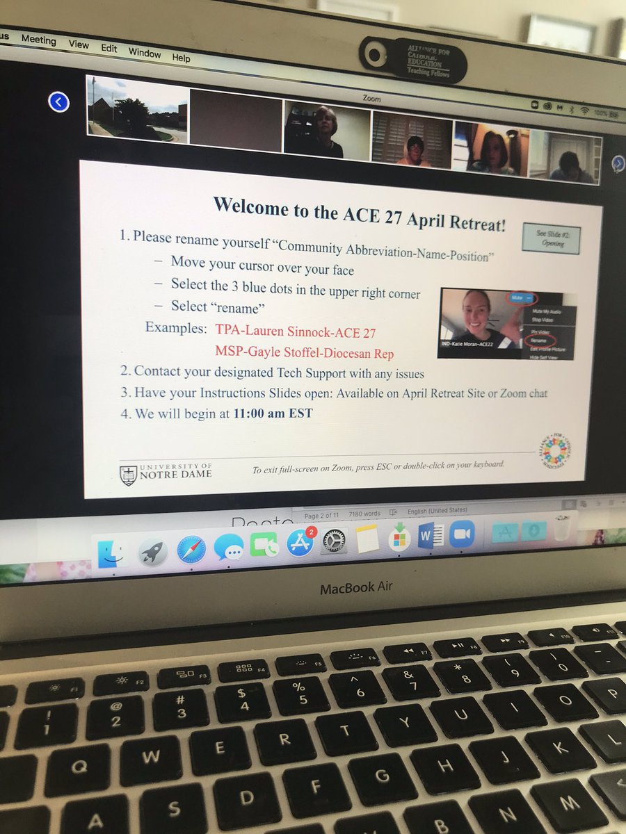 BridgetteatACE's tweet photo. We are so excited to gather 200+ teachers and administrators for our first virtual @ACEatND April Retreat! #ThankfulForZoom #WelcomeACE27 https://t.co/oWD8TdHwTp