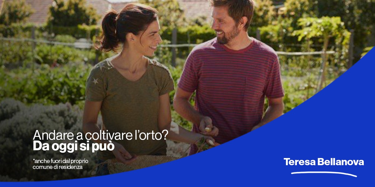 TeresaBellanova's tweet photo. Sono contenta di potervi dare una buona notizia: è consentita la cura e manutenzione di orti e terreni privati, ed è consentito spostarsi per raggiungerli, anche nel caso in cui siano in comuni diversi da quello di residenza. 
https://t.co/TRFsLrvAJx https://t.co/XF3WAwppkw