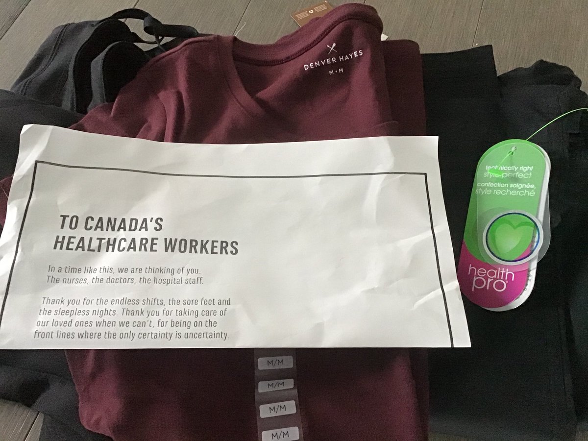 TavaresFil's tweet image. Thanks ⁦@MarksCanada⁩ for great #selection and #fastdelivey of #scrubs. Extra note included .... thank you! #communityspirit #COVIDkindness #itsthelittlethings ❤️