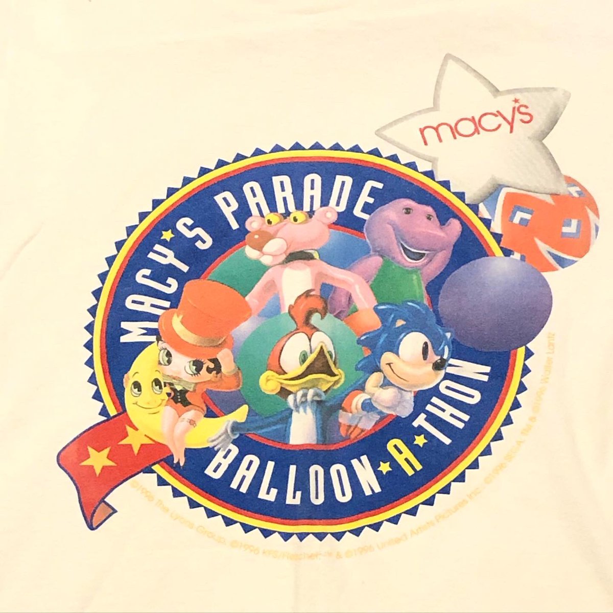 Treasurehuntingsonic On Twitter 1 2 Received A Grail Of Mine As Part Of A Trade Yesterday This Shirt Was Made To Celebrate The 1996 Macys Thanksgiving Day Parade Which Marked The Parade S 70th Anniversary