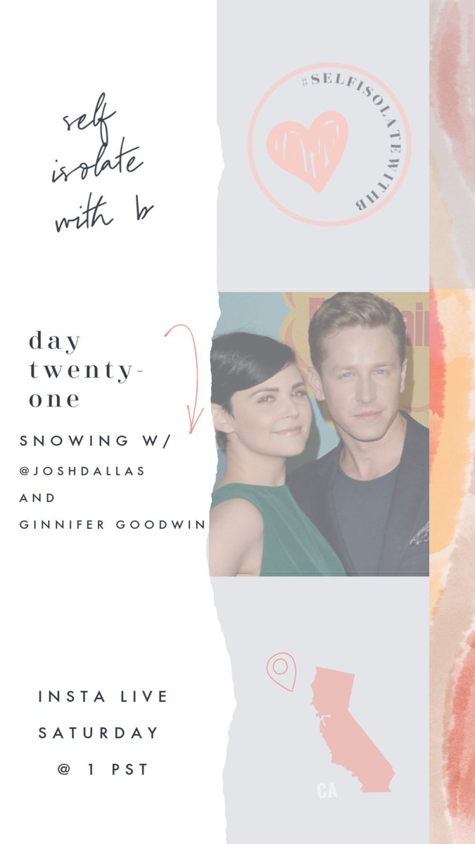 BaileeCa's tweet photo. Just wanted to make a correction: @BaileeMadison’s final #SelfIsolateWithB Instagram livestream with @JoshDallas + #GinniferGoodwin will be @ 1pm (PST)—not 3pm.I know all you @OnceABC fans are excited & will be watching this amazing live!!🙌🏽🙌🏽👑🍎✨ https://t.co/IC10s69s0N