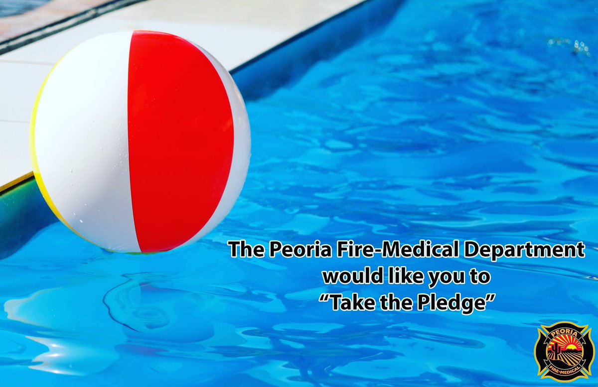 PeoriaFire's tweet image. Did you know that drowning is the leading cause of unintentional death for children ages 1-4 according to the centers for disease control and prevention? The Peoria Fire-Medical Department would like you to:
“Take the Pledge”.
Please go to Poolsafely.gov/parents/take-a… 
#pledgeiton