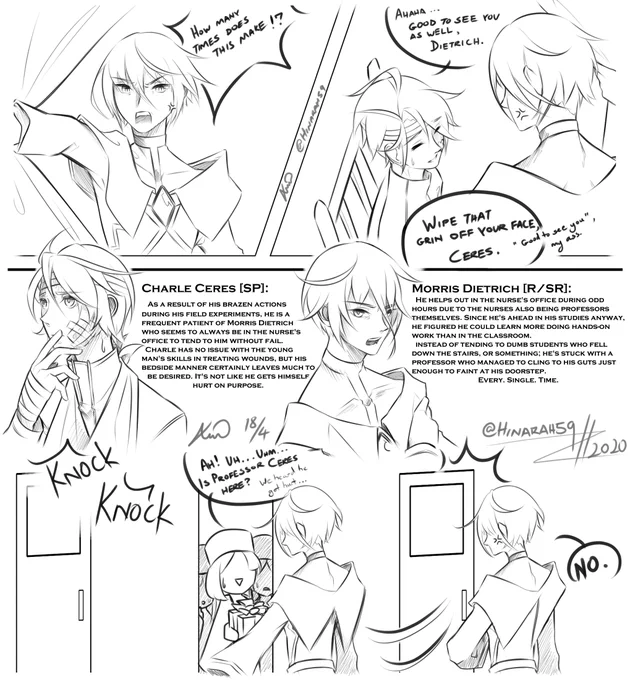 Charle SP &amp; Morris R/SR where Charle keeps landing in the academy's nurse's office and Morris keeps being the only one there #sdorica 