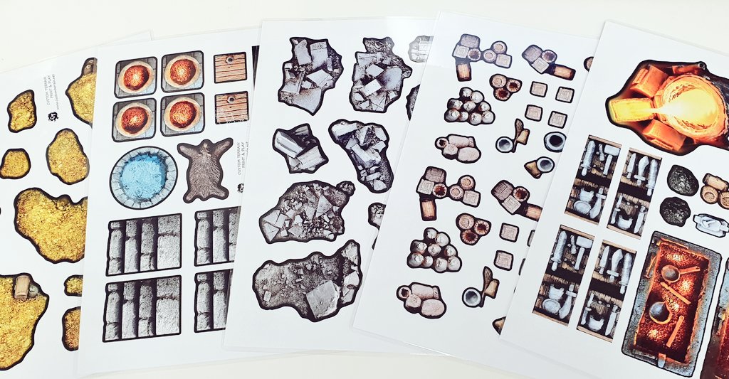 CustomTerrain's tweet image. High detail Dungeon Token sheets out soon! Premium printing, durable lamination, simply cut out &amp;amp; drop into your dungeon. Wide range of useful tokens &amp;amp; themed sets on the way! #dnd5e #dungeonmaster #rpg #tabletop #ttrpg #tabletopgames #tabletoprpg #pathfinder #pathfinderrpg #28mm