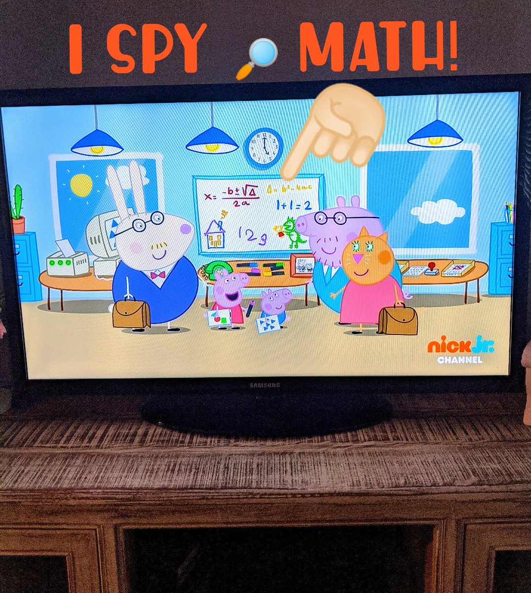 SHSJustThe2ofUs's tweet photo. Watching cartoons this morning with Amalia and found out that even Daddy Pig uses the Quadratic Formula! I wonder if Peppa knows the song? 🤔 #MathIsEverywhere #Appizzato #Allin4TheVille #SHSFlexibleLearning @GFoleySHS
@scotthade @Ville_Sup @shsmrsrath https://t.co/KOKiOpoPxD