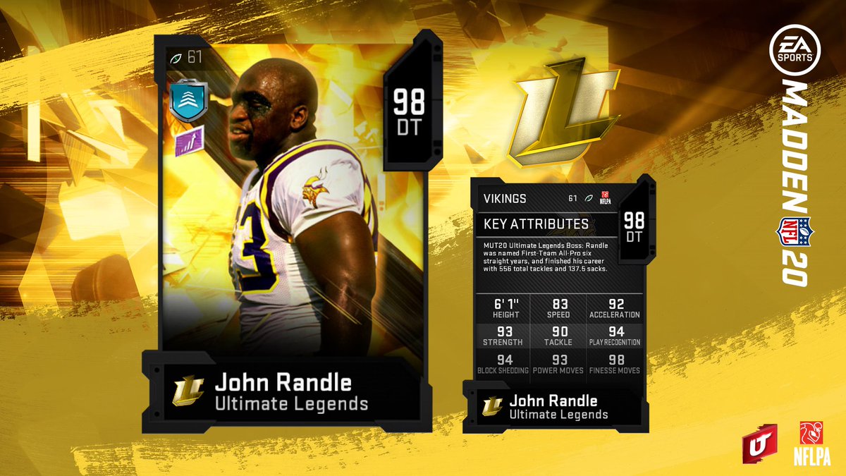 EASPORTS_MUT's tweet photo. This weekend’s Ultimate Legends are live in #Madden20 https://t.co/XGckfHV0mi