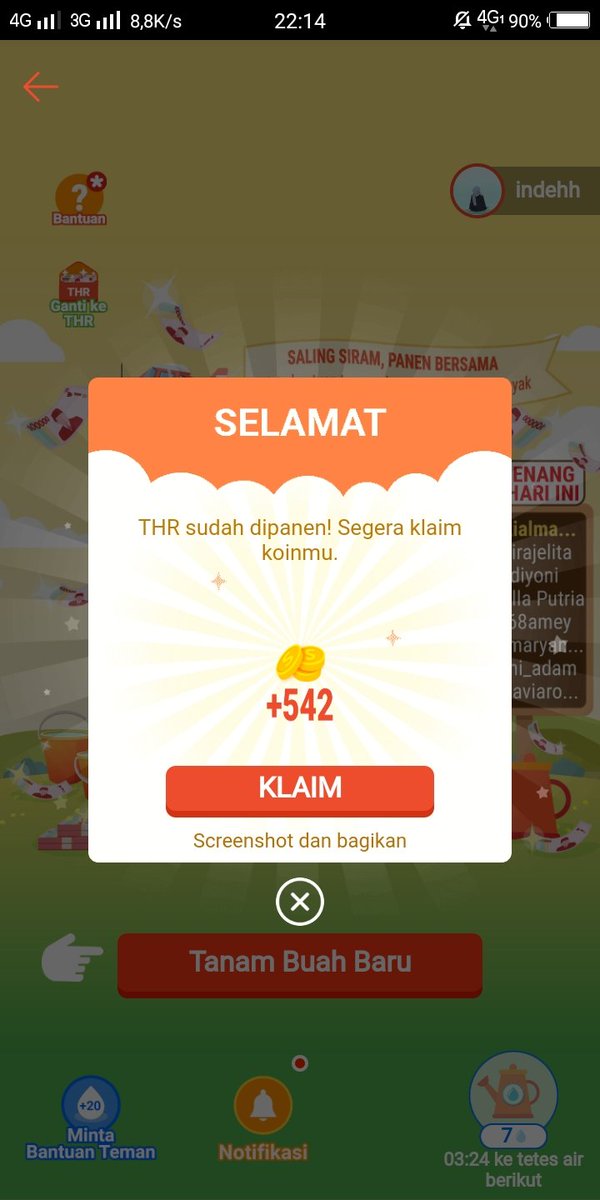 indehh's tweet photo. Yeayyyy aku panem lagi min....
Ga kenal waktu hahaha
@ShopeeID 
#ShopeeTanamTHR10M 
#Shopeetanam 
#ShopeeTHRChallenge 
#ShopeeDariRumah 
#ShopeeID 
#ShopeeTanam10M https://t.co/n5mEooTKXZ