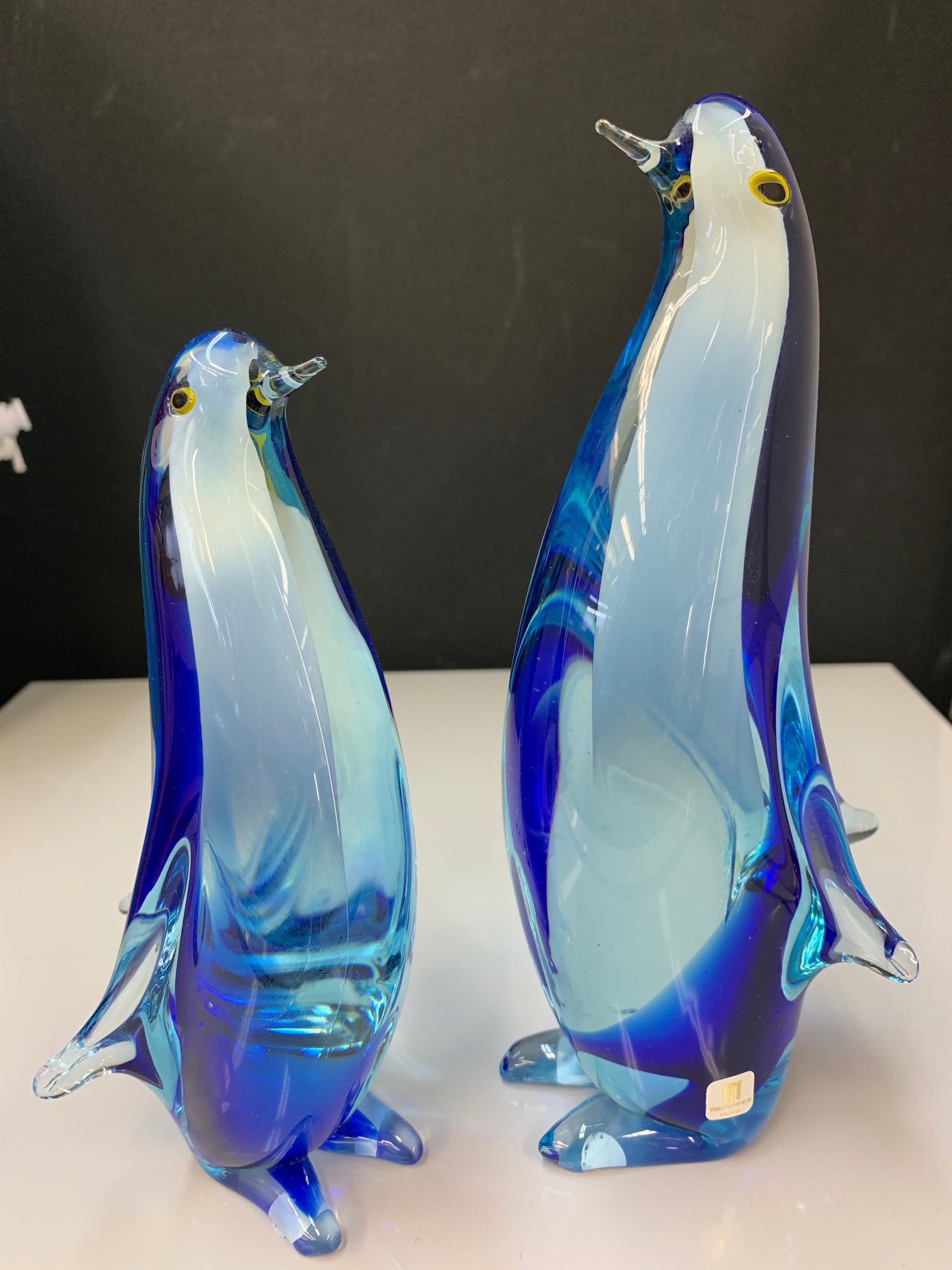 ペンギンガラス置物硝子細工オブジェ