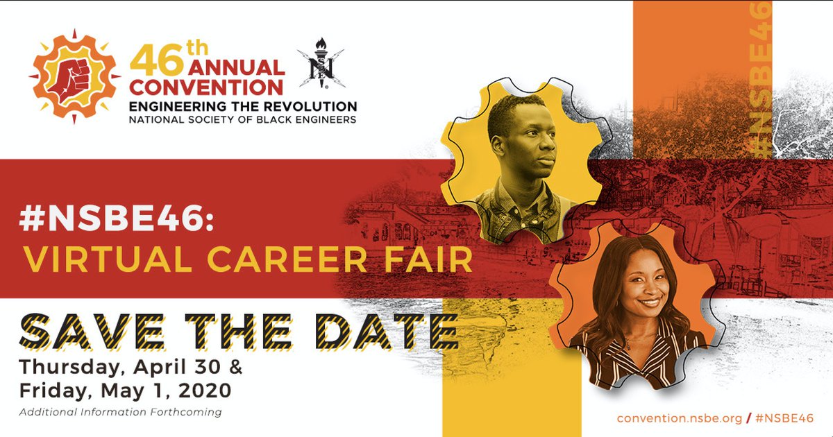 Save the date: The #NSBE46 Virtual Career Fair will take place April 30 and May 1. More details to come.