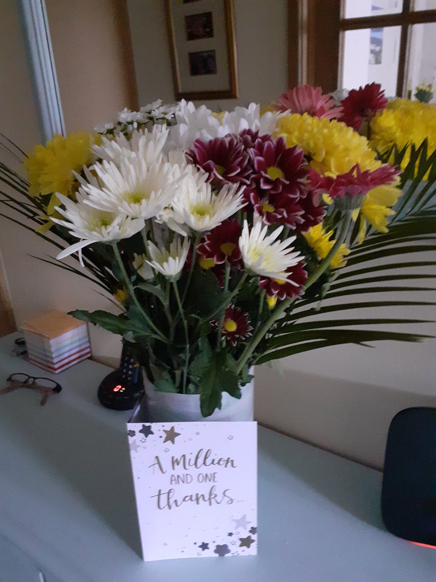CrudgeDawn's tweet photo. Thank you card and flowers from a member of staff who has been accepted to do their ODP training #soproud, #RDEhospital, #acredittotheprofession https://t.co/K62dSnpOPy