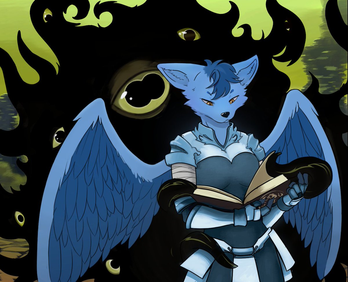 Radelart's tweet photo. #wolf #anthro #mora #hermaeus #elderscrolls #furry #book some stuff I forgot to upload a while ago 3/3. Fun commission for Karena wolf (don't know any handle for them)! https://t.co/RvNKCrxQKg