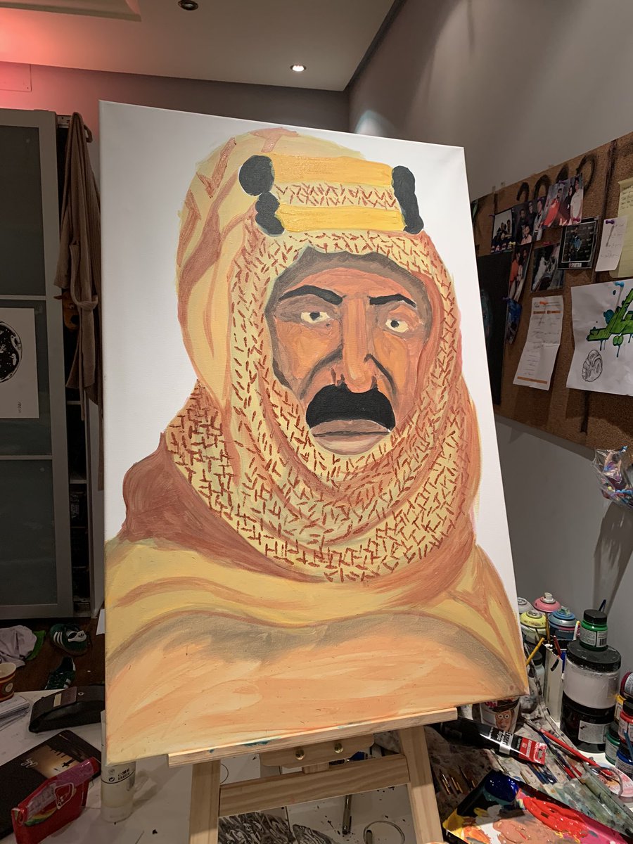 m7md2hami's tweet photo. portrait painting of king saud #الملك #رسم #لوحة  طلبية من احد الزملاء لوحة للملك https://t.co/k7DTWYObfj