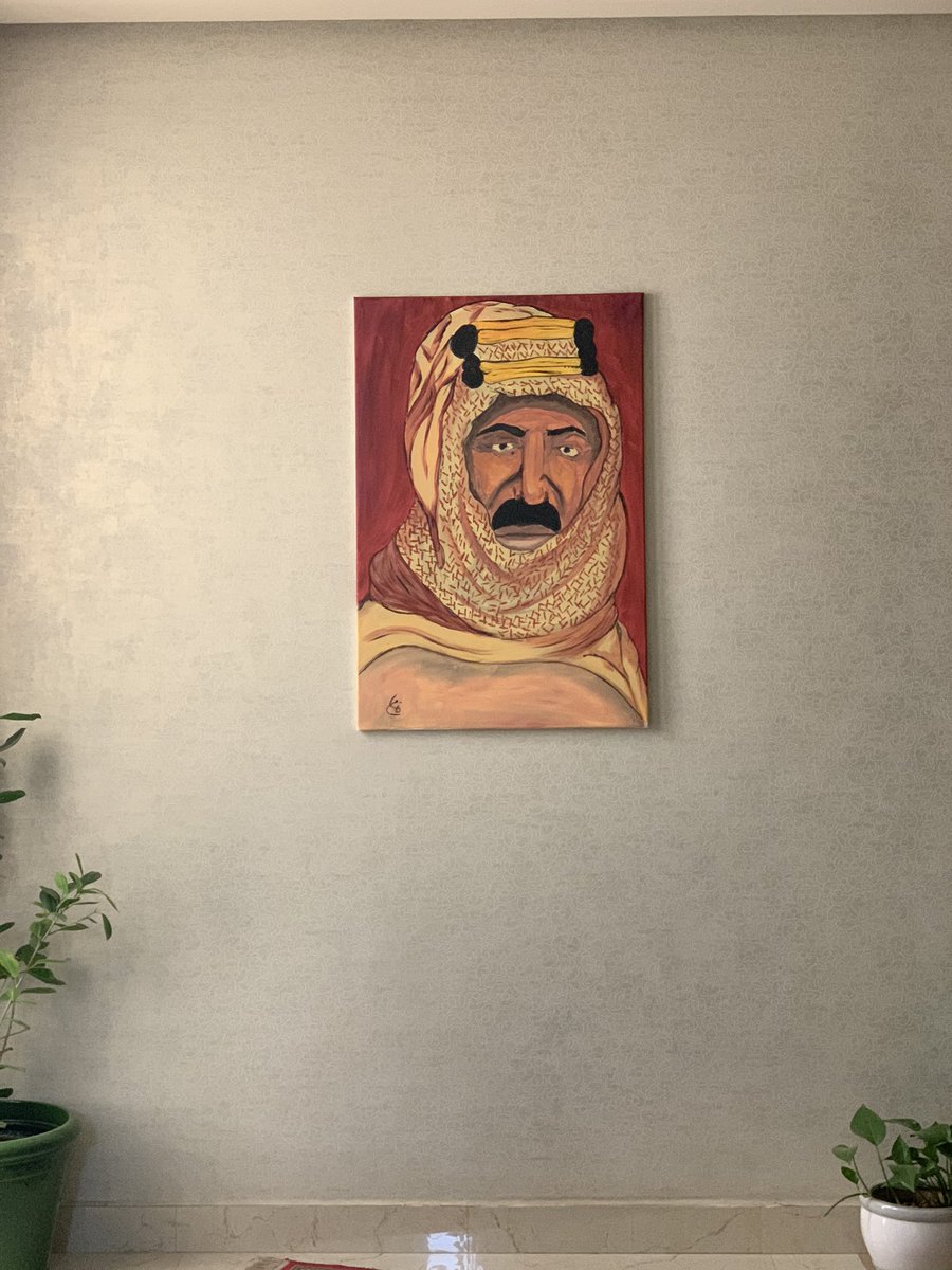m7md2hami's tweet photo. portrait painting of king saud #الملك #رسم #لوحة  طلبية من احد الزملاء لوحة للملك https://t.co/k7DTWYObfj