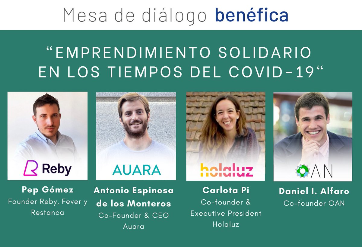 ¡Estamos a punto! Empieza la mesa de diálogo sobre emprendimiento en tiempos del Covid-19! <a href="/CarlotaPiAmoros/">Carlota Pi Amorós 🇺🇦</a> participará junto a otros emprendedores en este evento benéfico organizado por la <a href="/AAAliderazgo/">Asociación Liderazgo FRP & UPM</a>.
 
¡Síguelo en directo! 
👉youtube.com/watch?v=Xj6f1T…