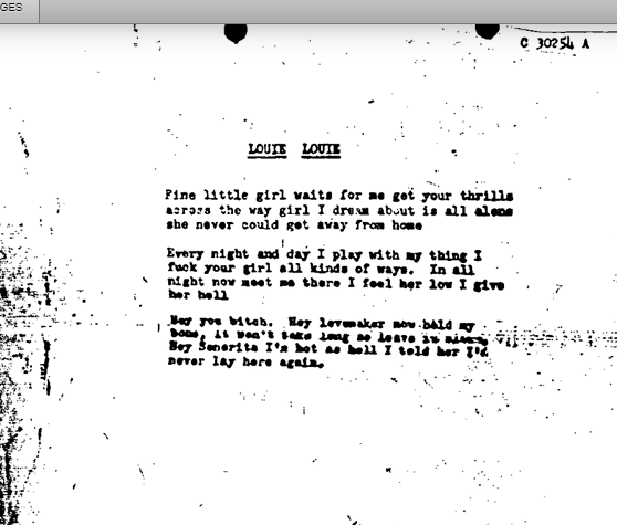 The report includes supposed versions of the alleged lyrics, each different than the next. You'd think that would've been a clue it was *all* bullshit.