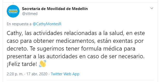 CathyMontesR's tweet photo. @AlcaldiadeMed El día de hoy fui a reclamar un medicamento a Cruz Verde en San Diego para mi madre hipertensa y no dejaron entrar porque no tenía pico y cédula. El vigilante dice que son autónomos en esa decisión. Ni un policía logro que dejara entrar las personas. https://t.co/3gevcUDOYs