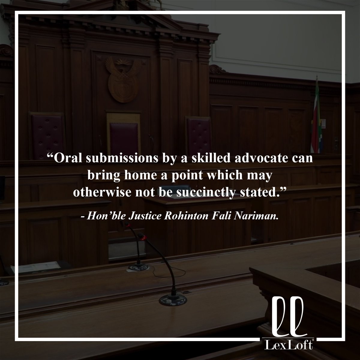 LexLoft's tweet photo. Words by wisdom for young advocates by Hon'ble Justice R.F Nariman
#inspiration #FresherLawyer #LexLoftQuotes #LexLoft #YoungAdvocates #Litigation #supremecourtofindia #Justice #Judges https://t.co/GFPPhOPcoj