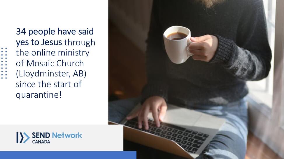 19 people said yes to Jesus on Easter during <a href="/MosaicLloyd/">Mosaic Church</a> Church (Lloydminster, AB) online worship!  

In all, 34 people have committed to following Christ through the online ministry of Mosaic Church since the start of quarantine.