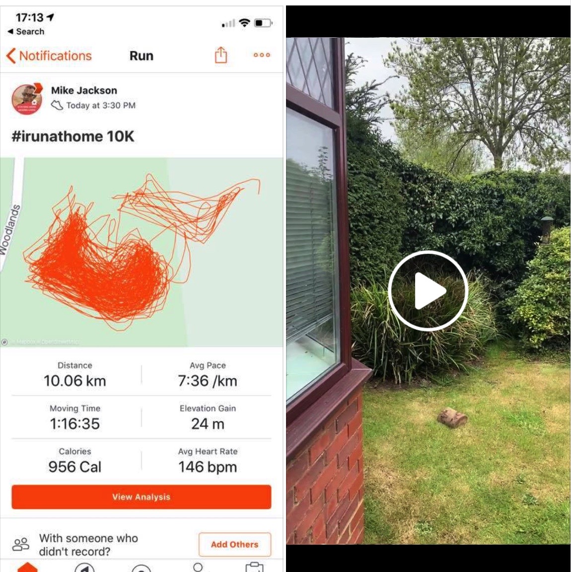 IRunAtHome1's tweet photo. Mike Jackson makes it a 10km - woo hoo - #IRunAtHome https://t.co/cmy94I57hu