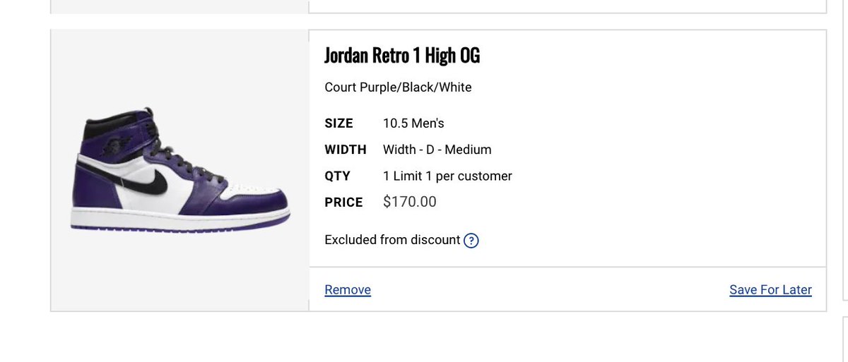 footaction jordan 1 court purple