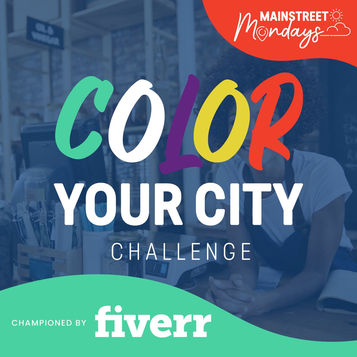 We're partnering with <a href="/Fiverr/">Fiverr</a> for our inaugural "Color Your City Challenge" to support 24 minority-owned small businesses that have been affected by COVID-19.

$60k in total prize value is up for grabs!

To apply, visit mainstreetmondays.com 

#MainstreetMondays #ColorYourCity