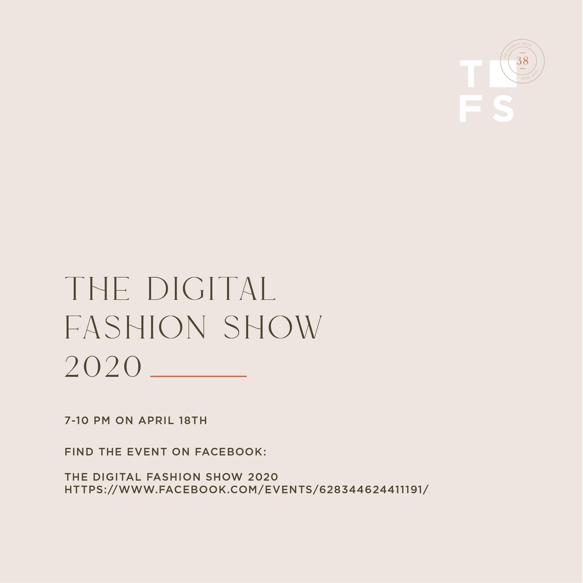 We are excited to virtually celebrate #TFS2020 today at 7-10 pm CST on Facebook! Join us as students share their work and accomplishments over the past year for The Fashion Show. Head over to our Facebook event for details and information on how you can get involved! Link in bio!