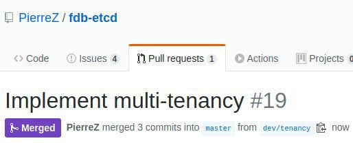 PierreZ's tweet image. My toy-project is going well! Just implemented multi-tenancy for my #etcd layer above #foundationdb 🎉 next thing is to back it with the AuthService 👍