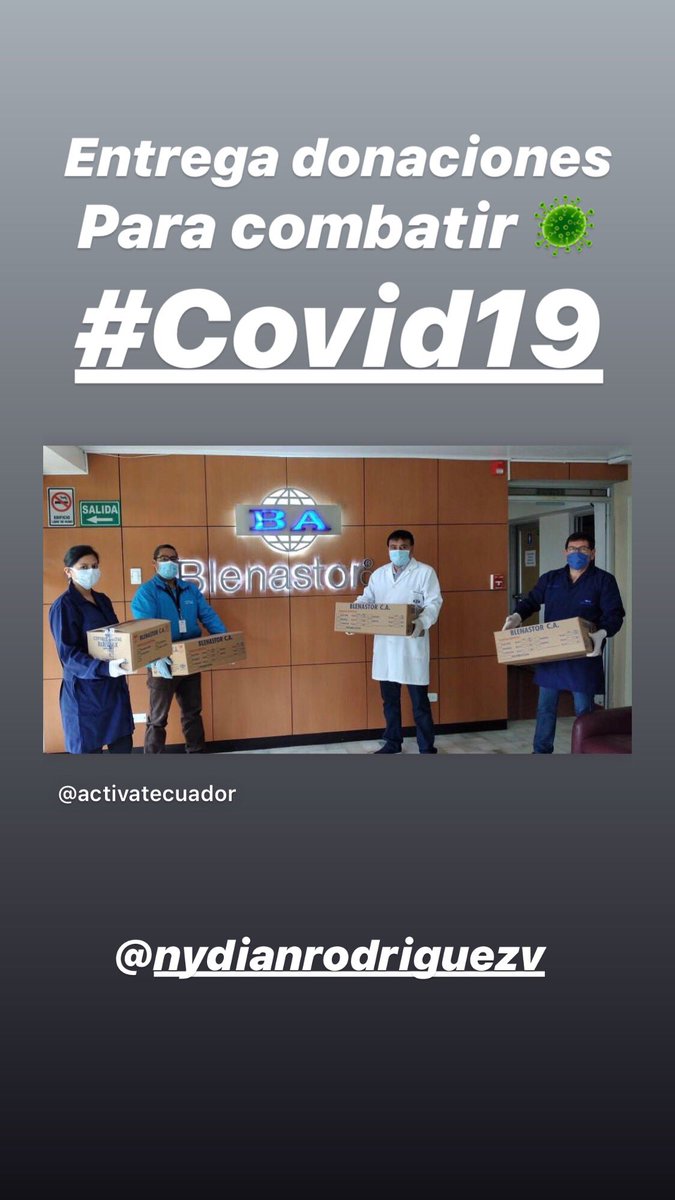 ActivateEcuador's tweet photo. Entrega  kits de insumos para combatir #Covid19 
🚚 trajes biodegradables 👨‍🔬
Artículos de prevención 🧼
Mascarillas 😷
Guantes de nitrilo 🧤
#ActivateEcuador 🇪🇨
💛💙❤️ https://t.co/5ddQ4FaZ4i