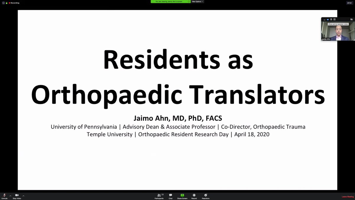 A little bit different setting than the Clancy Conference Room <a href="/templemedschool/">Temple Med School</a> but another successful Orthopaedic Department Resident Research Day!  Thank you to Jaimo Ahn, MD PhD, our guest speaker and judge!  Congrats to our winners. @TempleSportsMed