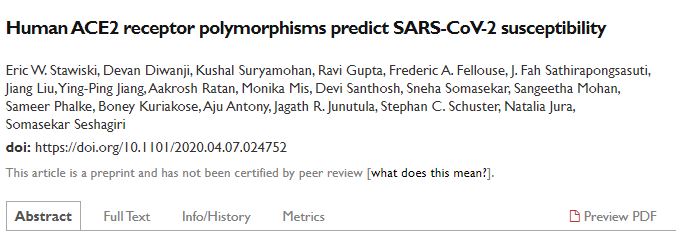 BİLİMSEL SANSASYON NASIL YAPILIR? göstereyim, tamamen örnek olsun diye uygulamalı anlatacağım😉👌 
Aşağıda bir makale paylaşıyorum; 
Ne diyor? Bazı Genetik mutasyonlar #coronavirus 'a karşı dayanıklılık veya dayanıksızlık yaratıyor... Bu cepte kalsın...
biorxiv.org/content/10.110… +